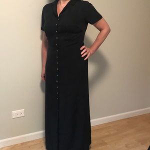 LIZ CLAIBORNE charcoal shirt maxi dress.